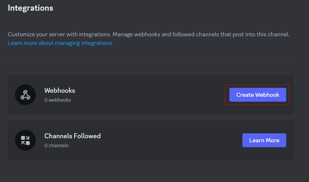 Create Webhook
